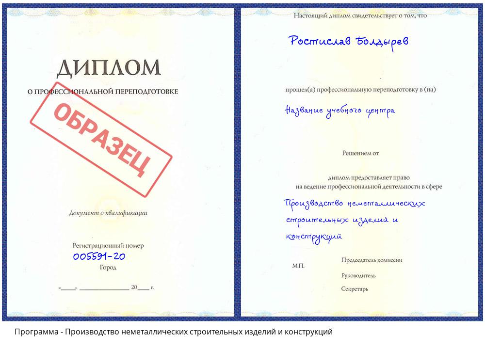 Производство неметаллических строительных изделий и конструкций Симферополь