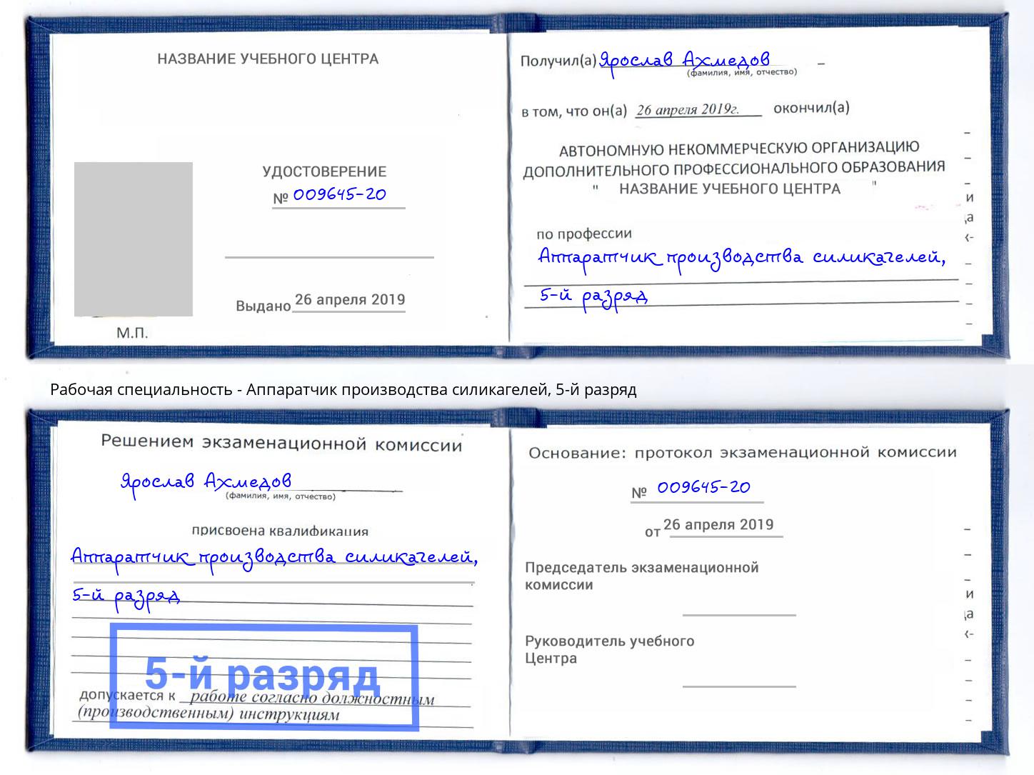 корочка 5-й разряд Аппаратчик производства силикагелей Симферополь
