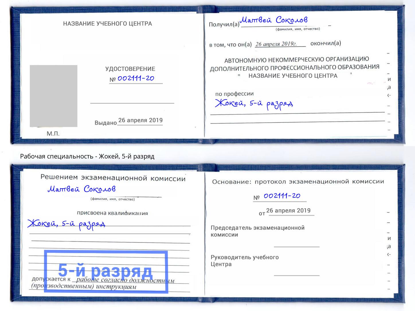 корочка 5-й разряд Жокей Симферополь